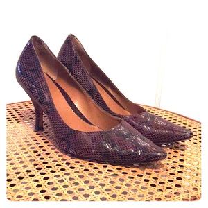 Joan & David brown snake heels - 9